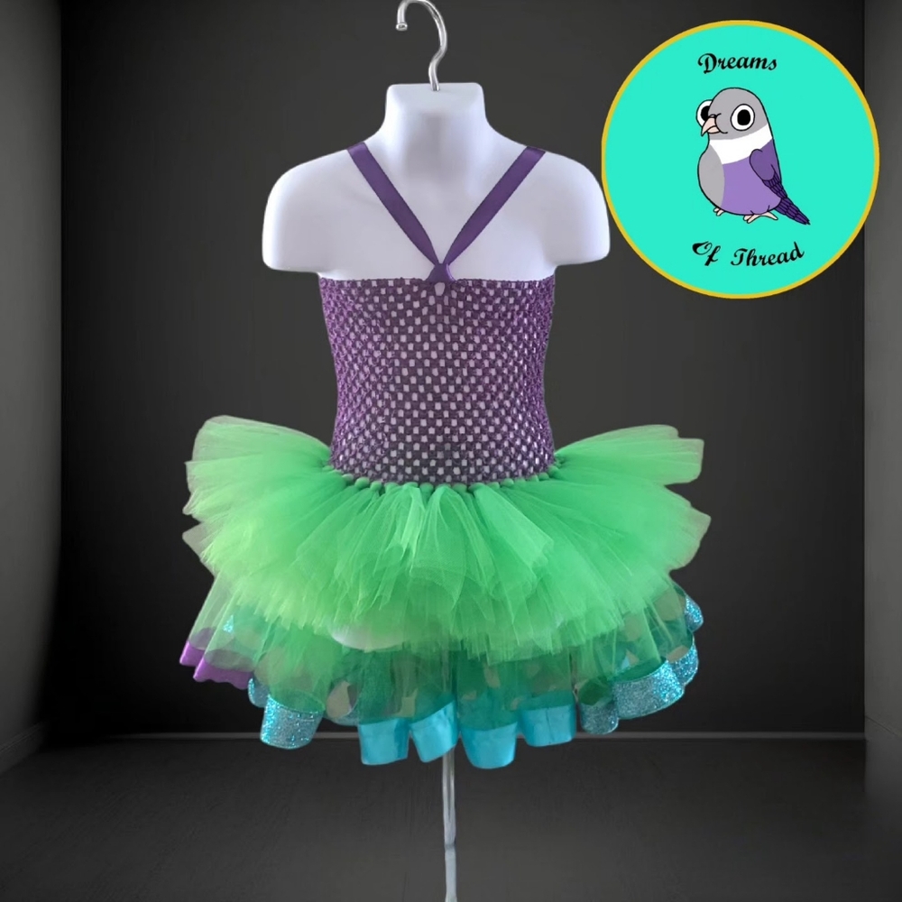 High Low Purple To Blue Tutu Dress Size For 4-6 Year Olds